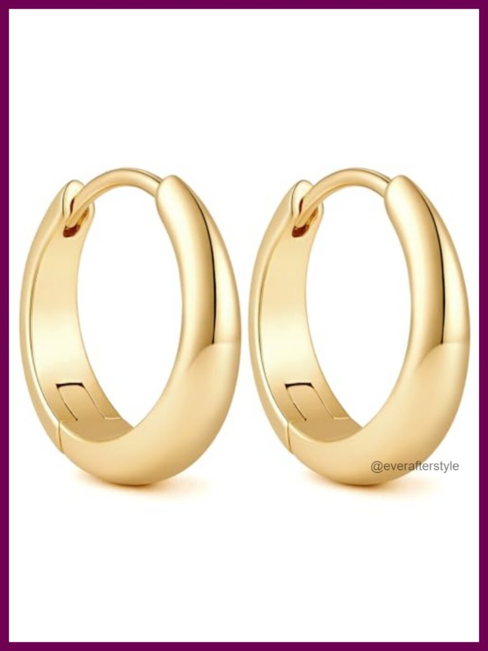 Gold Plated Hoop Earrings for Women 14K Diamond Shape Paddle Back Hip Hop